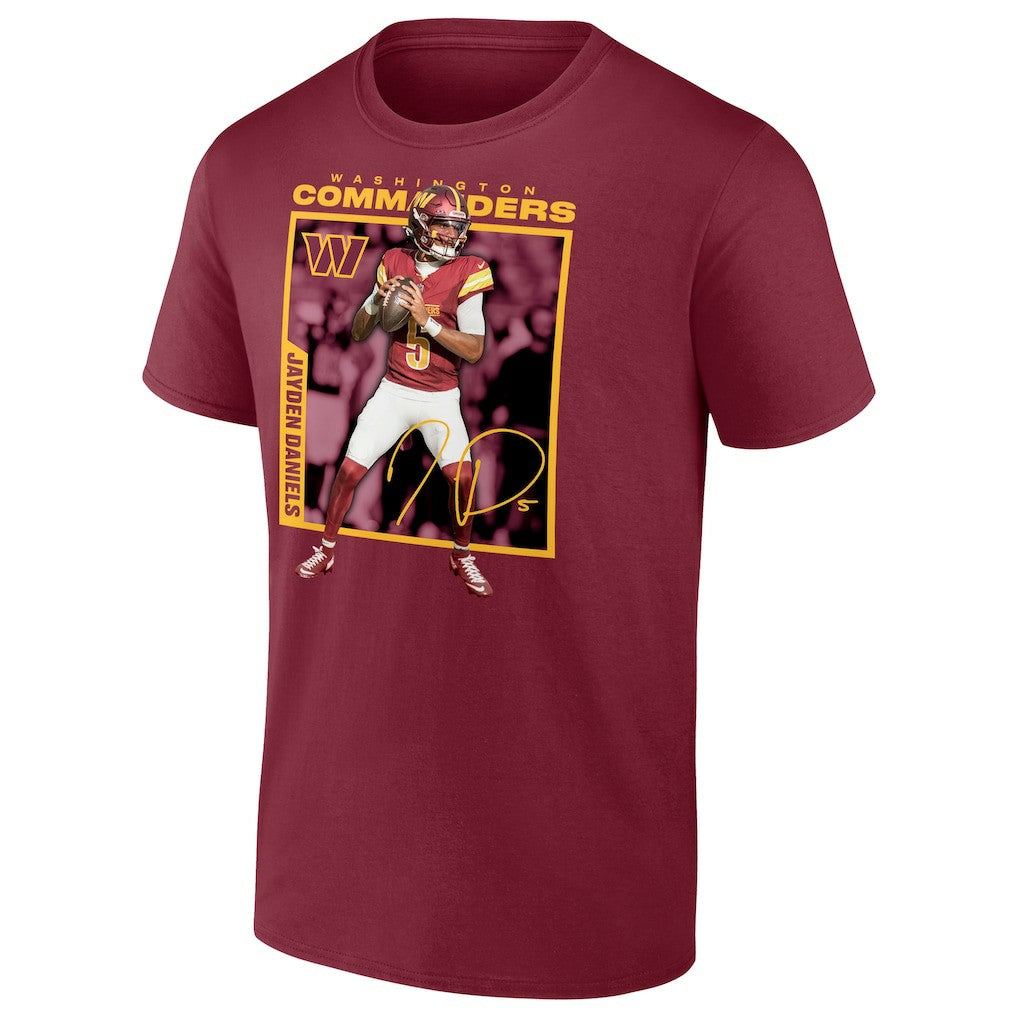 Jayden Daniels Washington Commanders Player Frame T-Shirt - Burgundy - NFL