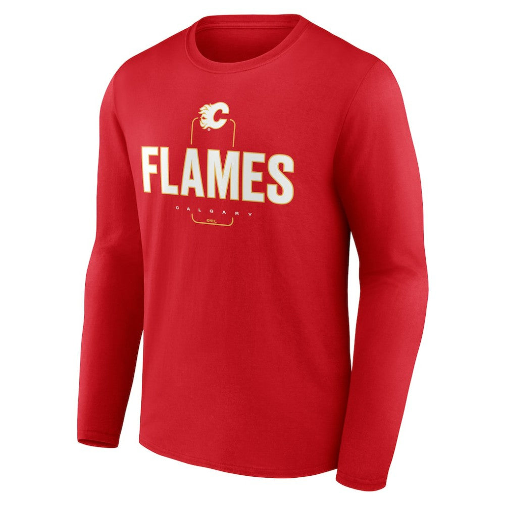 Calgary Flames Personalized Name & Number Midfielder Long Sleeve T-Shirt - Red | NHL discount