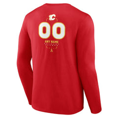 Calgary Flames Personalized Name & Number Midfielder Long Sleeve T-Shirt - Red | NHL discount