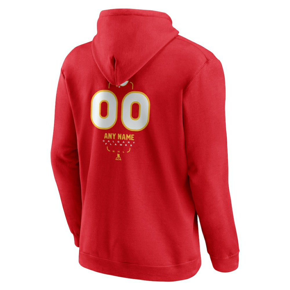 Calgary Flames Personalized Name & Number Midfielder Pullover Hoodie - Red | NHL on sale