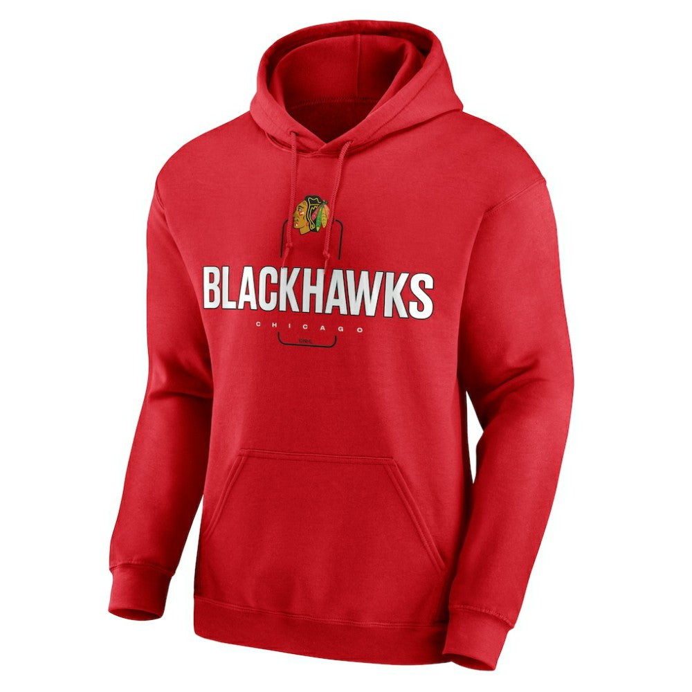 Chicago Blackhawks Personalized Name & Number Midfielder Pullover Hoodie - Red | NHL Clearance