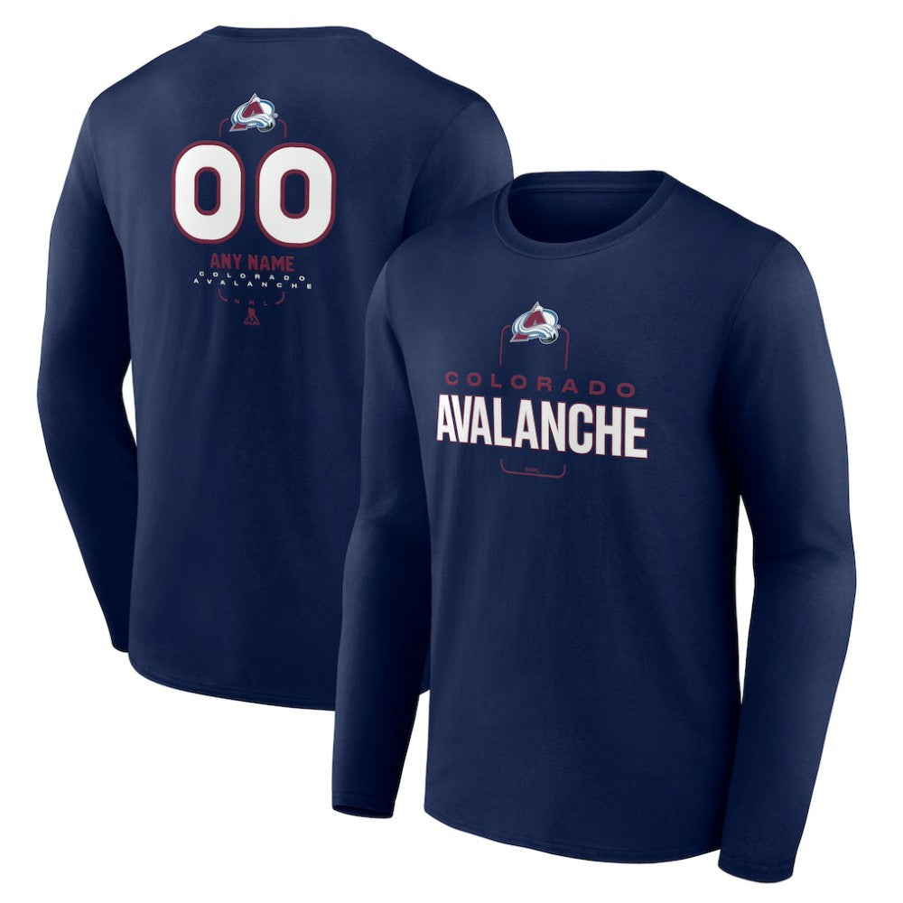 Colorado Avalanche Personalized Name & Number Midfielder Long Sleeve T-Shirt - Navy | NHL online