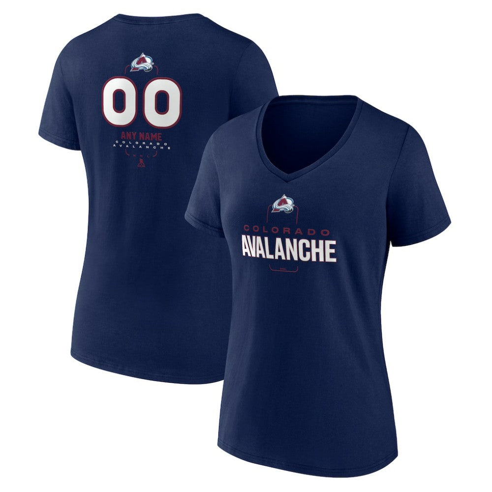 Colorado Avalanche Women's Personalized Name & Number Midfielder V-Neck T-Shirt - Navy | NHL discount