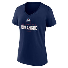 Colorado Avalanche Women's Personalized Name & Number Midfielder V-Neck T-Shirt - Navy | NHL discount