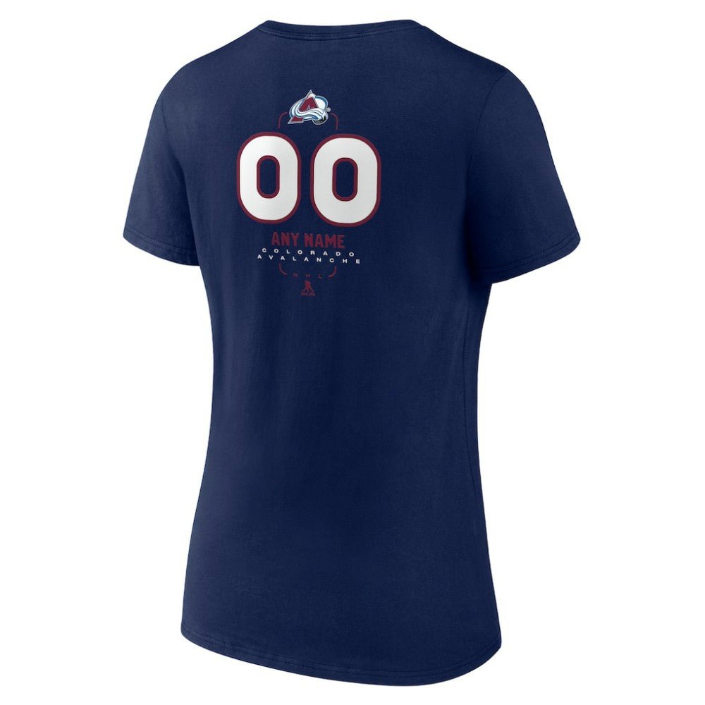 Colorado Avalanche Women's Personalized Name & Number Midfielder V-Neck T-Shirt - Navy | NHL discount