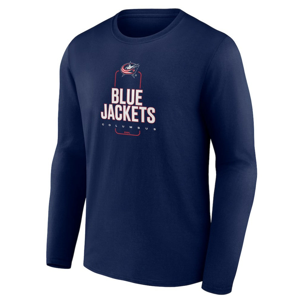 Columbus Blue Jackets Personalized Name & Number Midfielder Long Sleeve T-Shirt - Navy | NHL on sale