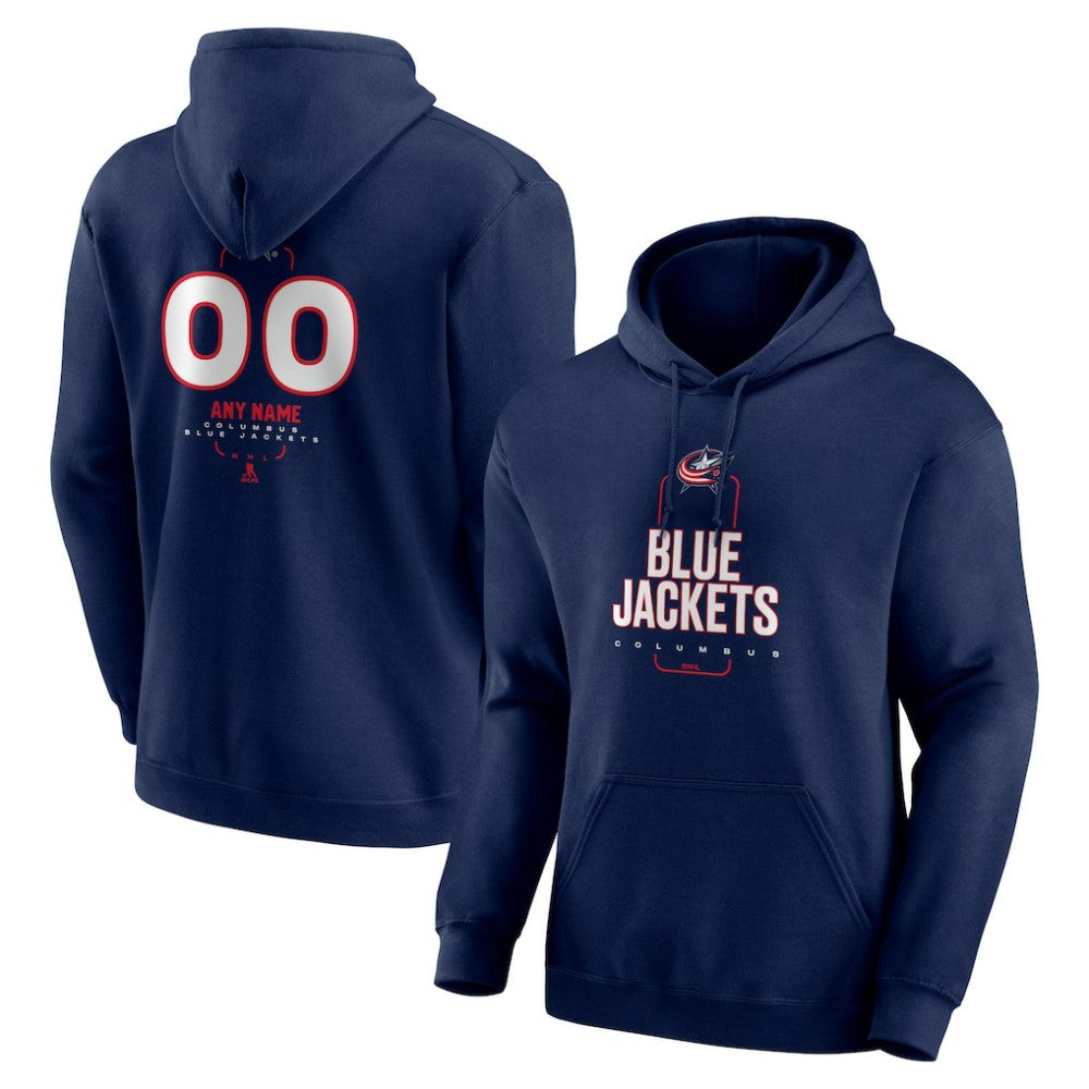 Columbus Blue Jackets Personalized Name & Number Midfielder Pullover Hoodie - Navy | NHL sale