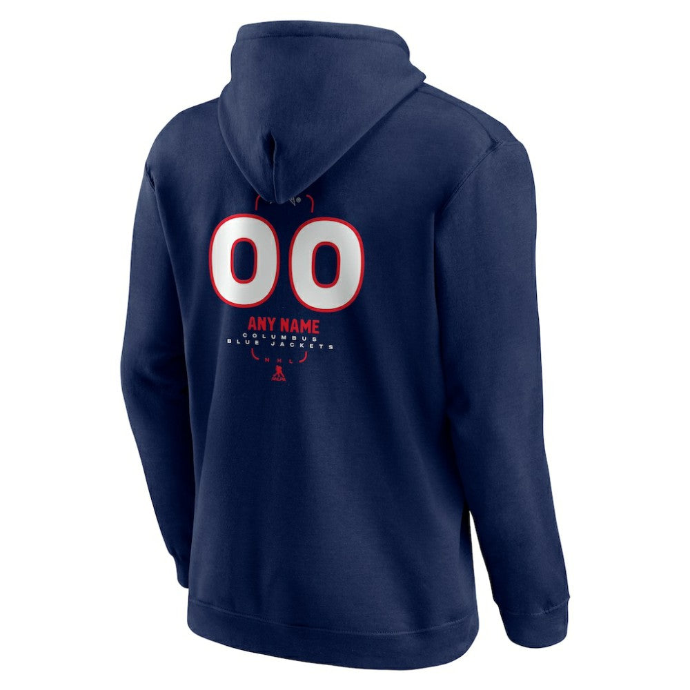 Columbus Blue Jackets Personalized Name & Number Midfielder Pullover Hoodie - Navy | NHL sale
