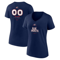 Columbus Blue Jackets Women's Personalized Name & Number Midfielder V-Neck T-Shirt - Navy | NHL on sale