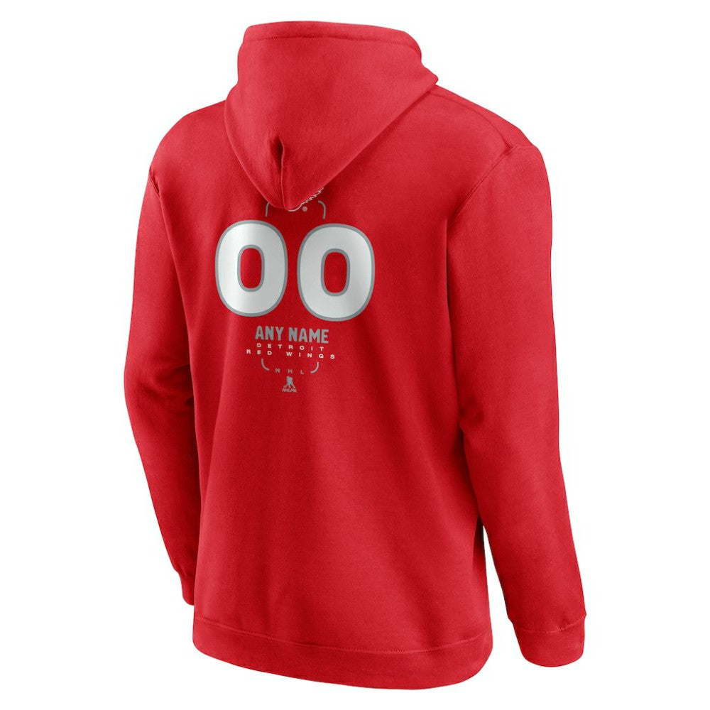 Detroit Red Wings Personalized Name & Number Midfielder Pullover Hoodie - Red | NHL sale