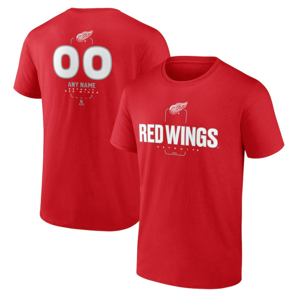 Detroit Red Wings Personalized Name & Number Midfielder T-Shirt - Red | NHL Clearance