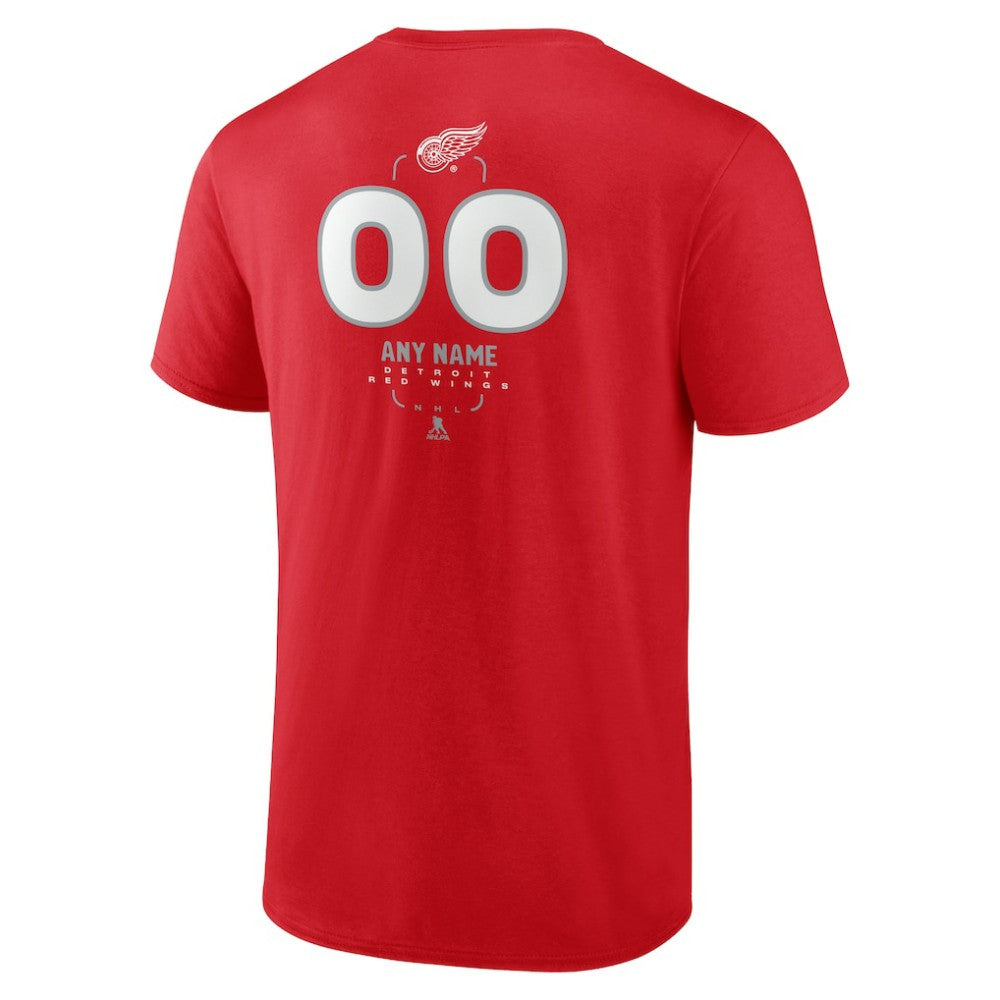 Detroit Red Wings Personalized Name & Number Midfielder T-Shirt - Red | NHL Clearance