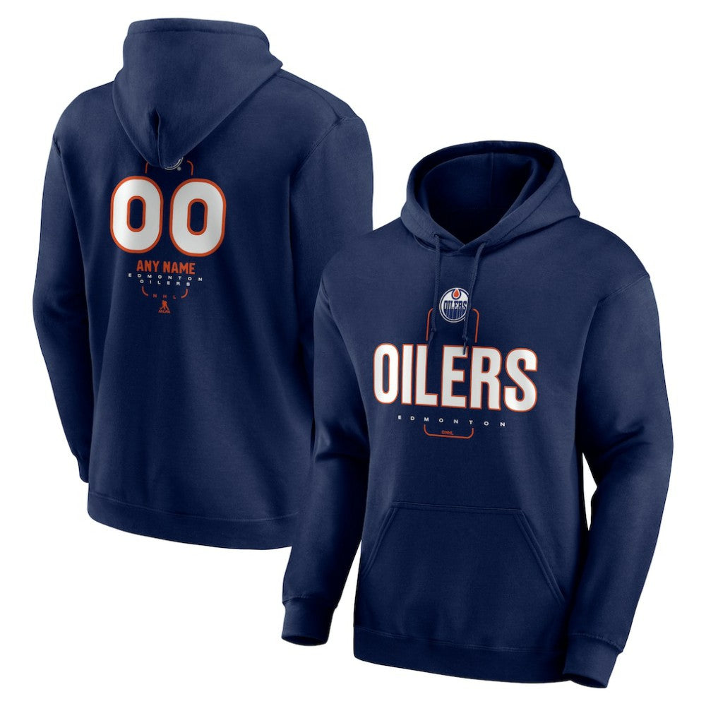 Edmonton Oilers Personalized Name & Number Midfielder Pullover Hoodie - Navy | NHL Lifestyle