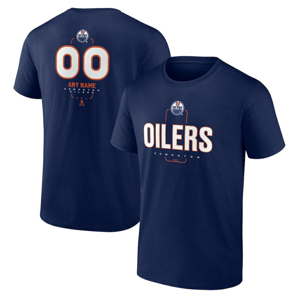 Edmonton Oilers Personalized Name & Number Midfielder T-Shirt - Navy | NHL Clearance