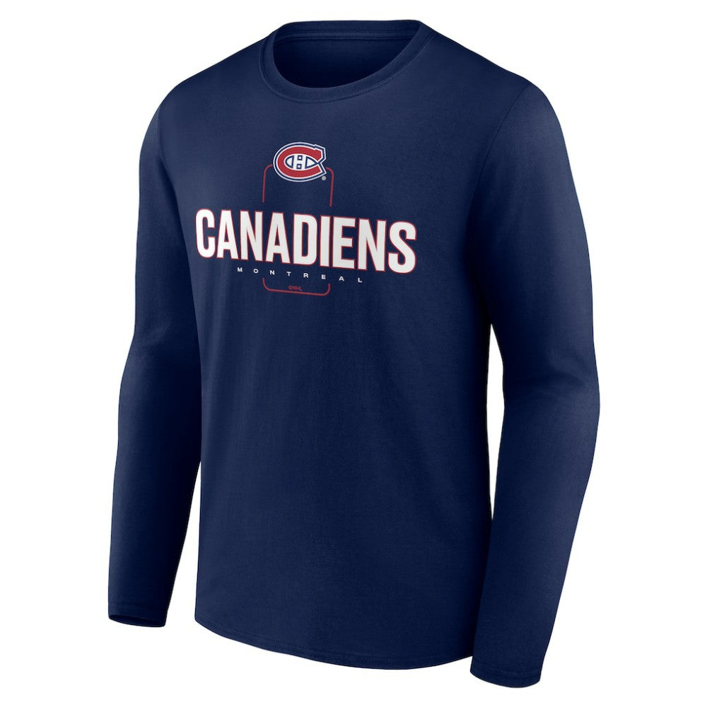 Montreal Canadiens Personalized Name & Number Midfielder Long Sleeve T-Shirt - Navy | NHL near me