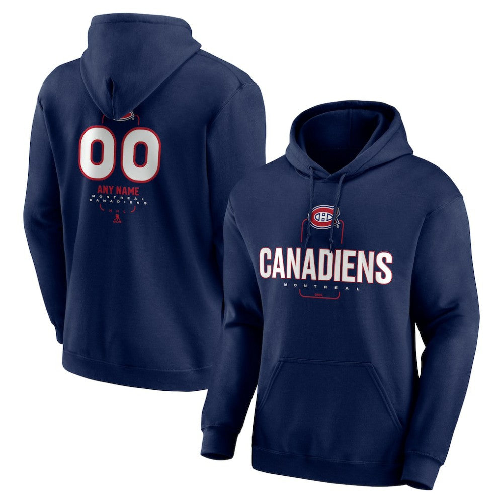Montreal Canadiens Personalized Name & Number Midfielder Pullover Hoodie - Navy | NHL on sale