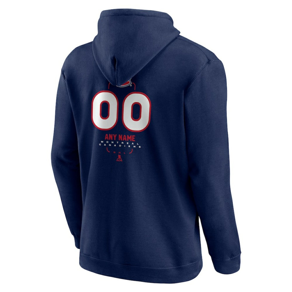 Montreal Canadiens Personalized Name & Number Midfielder Pullover Hoodie - Navy | NHL on sale