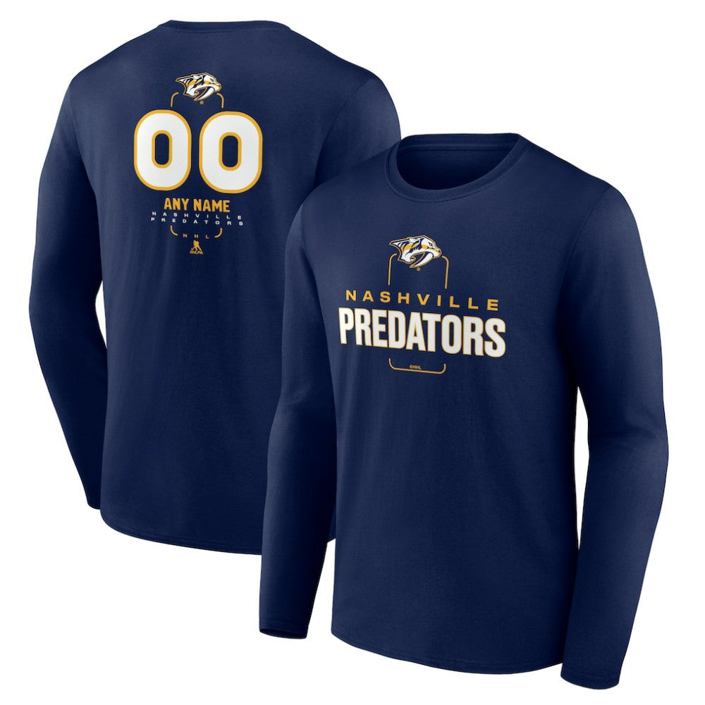 Nashville Predators Personalized Name & Number Midfielder Long Sleeve T-Shirt - Navy | NHL discount