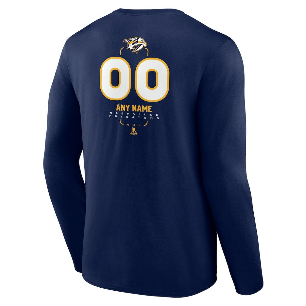 Nashville Predators Personalized Name & Number Midfielder Long Sleeve T-Shirt - Navy | NHL discount