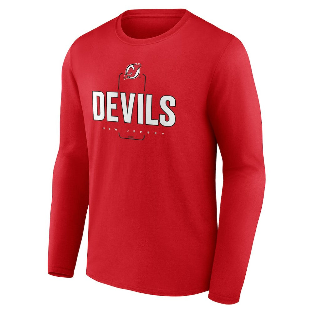 New Jersey Devils Personalized Name & Number Midfielder Long Sleeve T-Shirt - Red | NHL sale