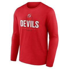 New Jersey Devils Personalized Name & Number Midfielder Long Sleeve T-Shirt - Red | NHL sale