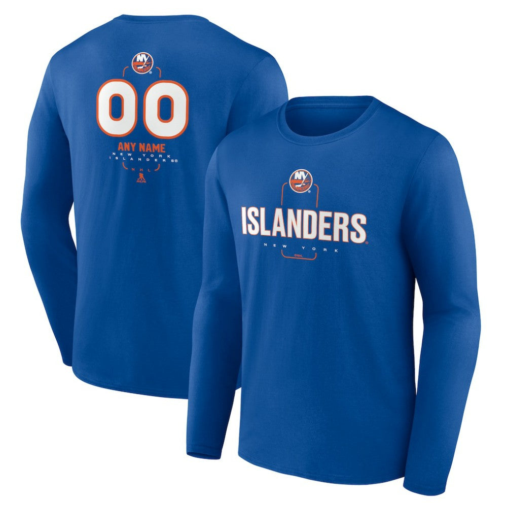 New York Islanders Personalized Name & Number Midfielder Long Sleeve T-Shirt - Royal | NHL on sale