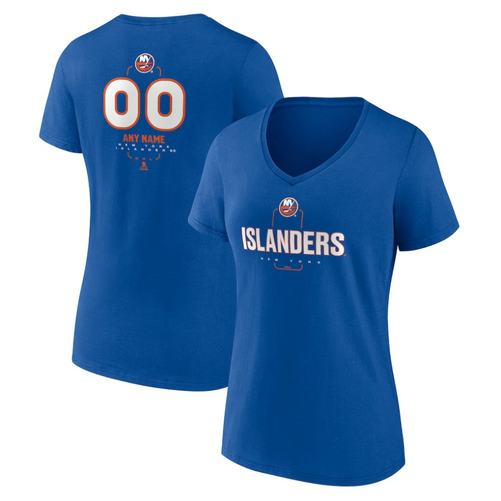 New York Islanders Women's Personalized Name & Number Midfielder V-Neck T-Shirt - Royal | NHL online