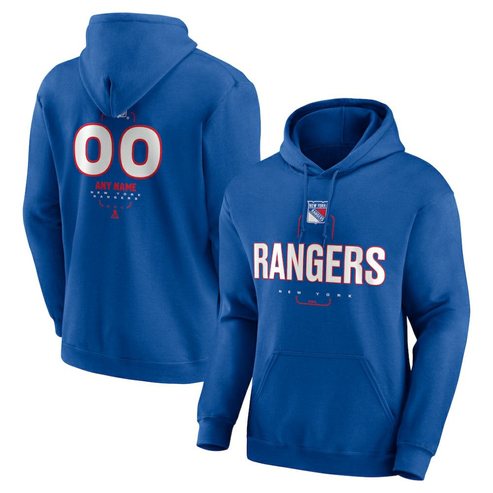 New York Rangers Personalized Name & Number Midfielder Pullover Hoodie - Blue | NHL online