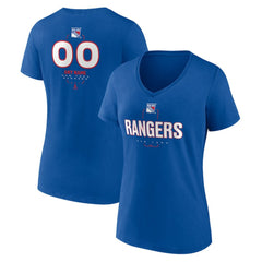 New York Rangers Women's Personalized Name & Number Midfielder V-Neck T-Shirt - Blue | NHL online