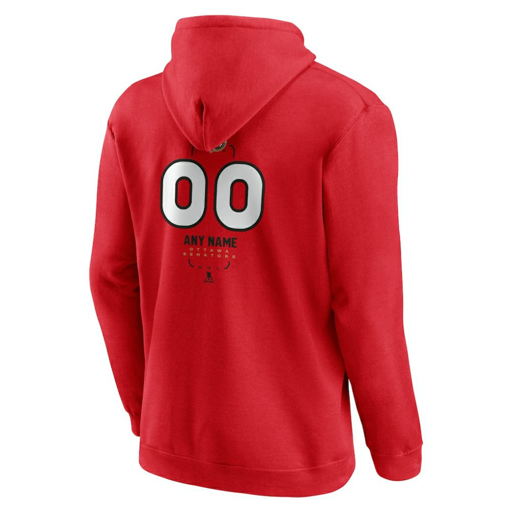 Ottawa Senators Personalized Name & Number Midfielder Pullover Hoodie - Red | NHL on sale