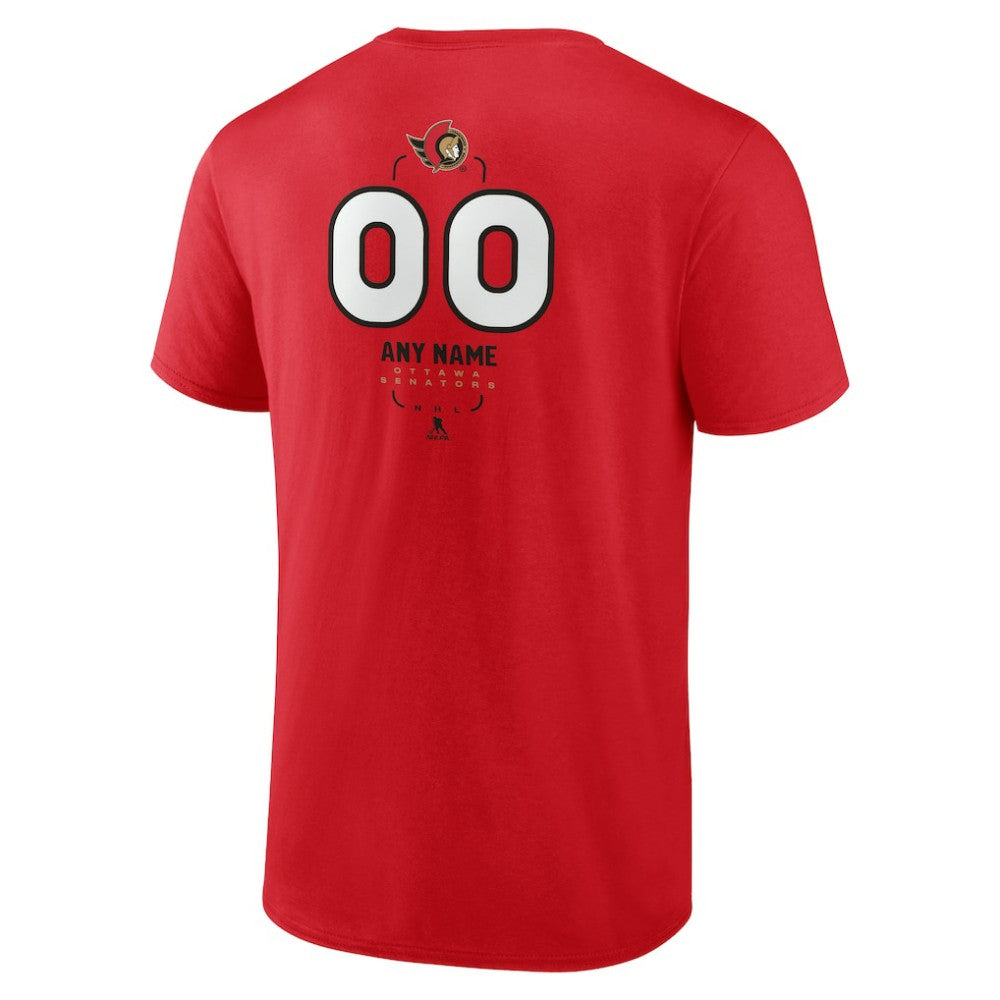 Ottawa Senators Personalized Name & Number Midfielder T-Shirt - Red | NHL online