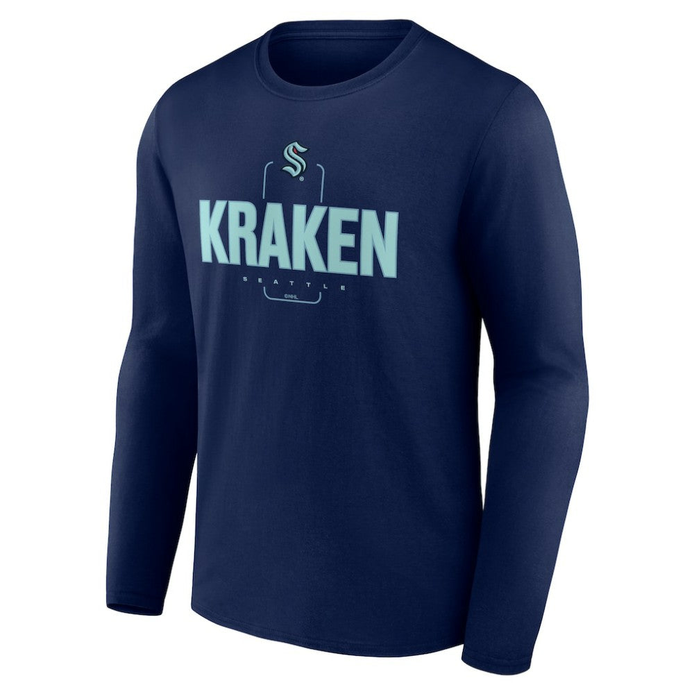 Seattle Kraken Personalized Name & Number Midfielder Long Sleeve T-Shirt - Deep Sea Blue | NHL discount