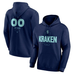 Seattle Kraken Personalized Name & Number Midfielder Pullover Hoodie - Deep Sea Blue | NHL near me