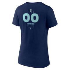 Seattle Kraken Women's Personalized Name & Number Midfielder V-Neck T-Shirt - Deep Sea Blue | NHL on sale