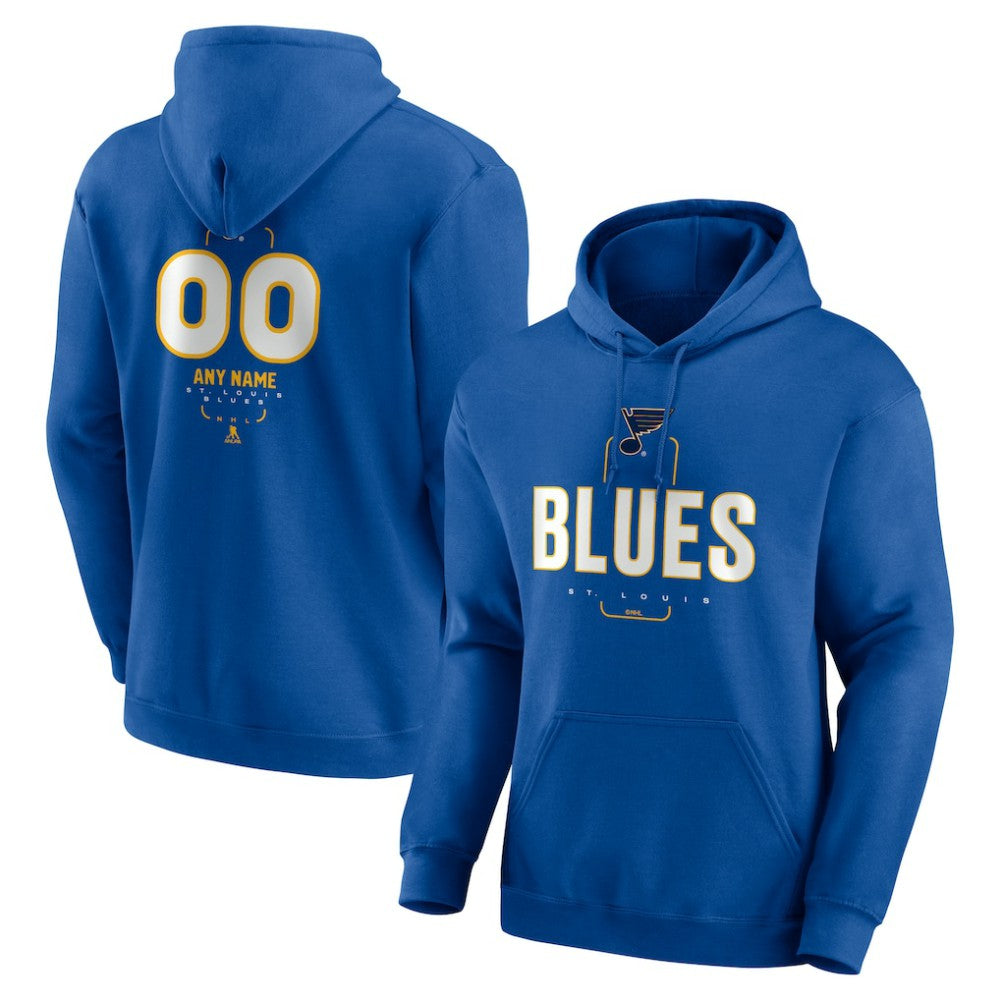 St. Louis Blues Personalized Name & Number Midfielder Pullover Hoodie - Blue | NHL on sale
