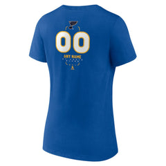 St. Louis Blues Women's Personalized Name & Number Midfielder V-Neck T-Shirt - Blue | NHL sale