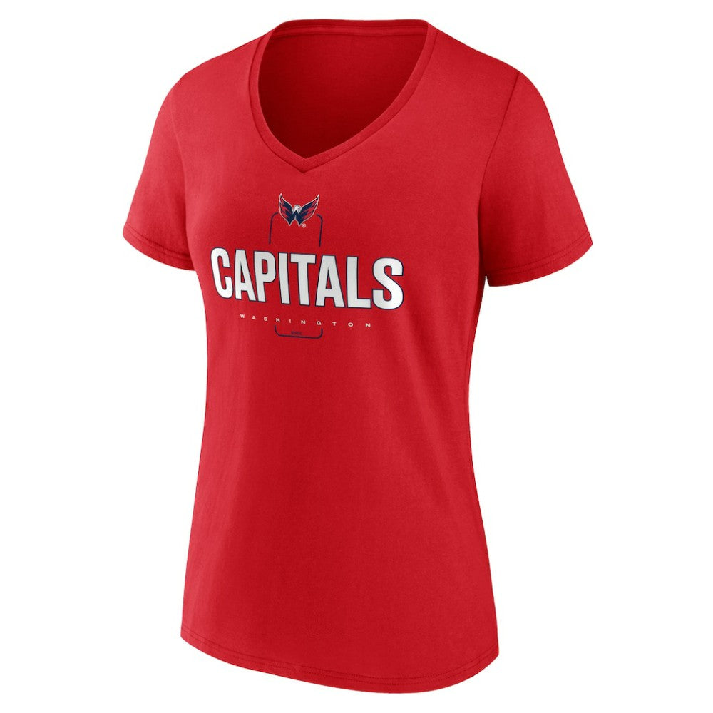 Washington Capitals Women's Personalized Name & Number Midfielder V-Neck T-Shirt - Red | NHL sale