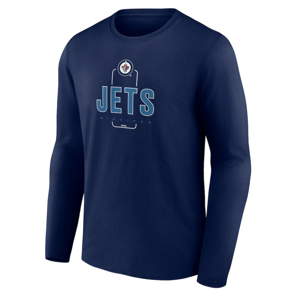 Winnipeg Jets Personalized Name & Number Midfielder Long Sleeve T-Shirt - Navy | NHL sale