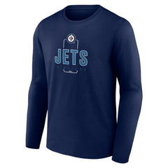 Winnipeg Jets Personalized Name & Number Midfielder Long Sleeve T-Shirt - Navy | NHL sale
