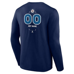 Winnipeg Jets Personalized Name & Number Midfielder Long Sleeve T-Shirt - Navy | NHL sale