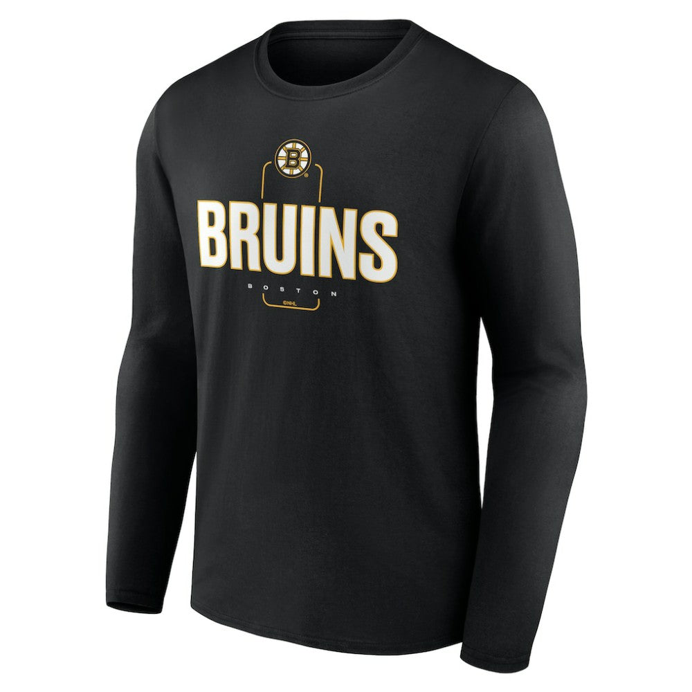 Boston Bruins Personalized Name & Number Midfielder Long Sleeve T-Shirt - Black | NHL on sale