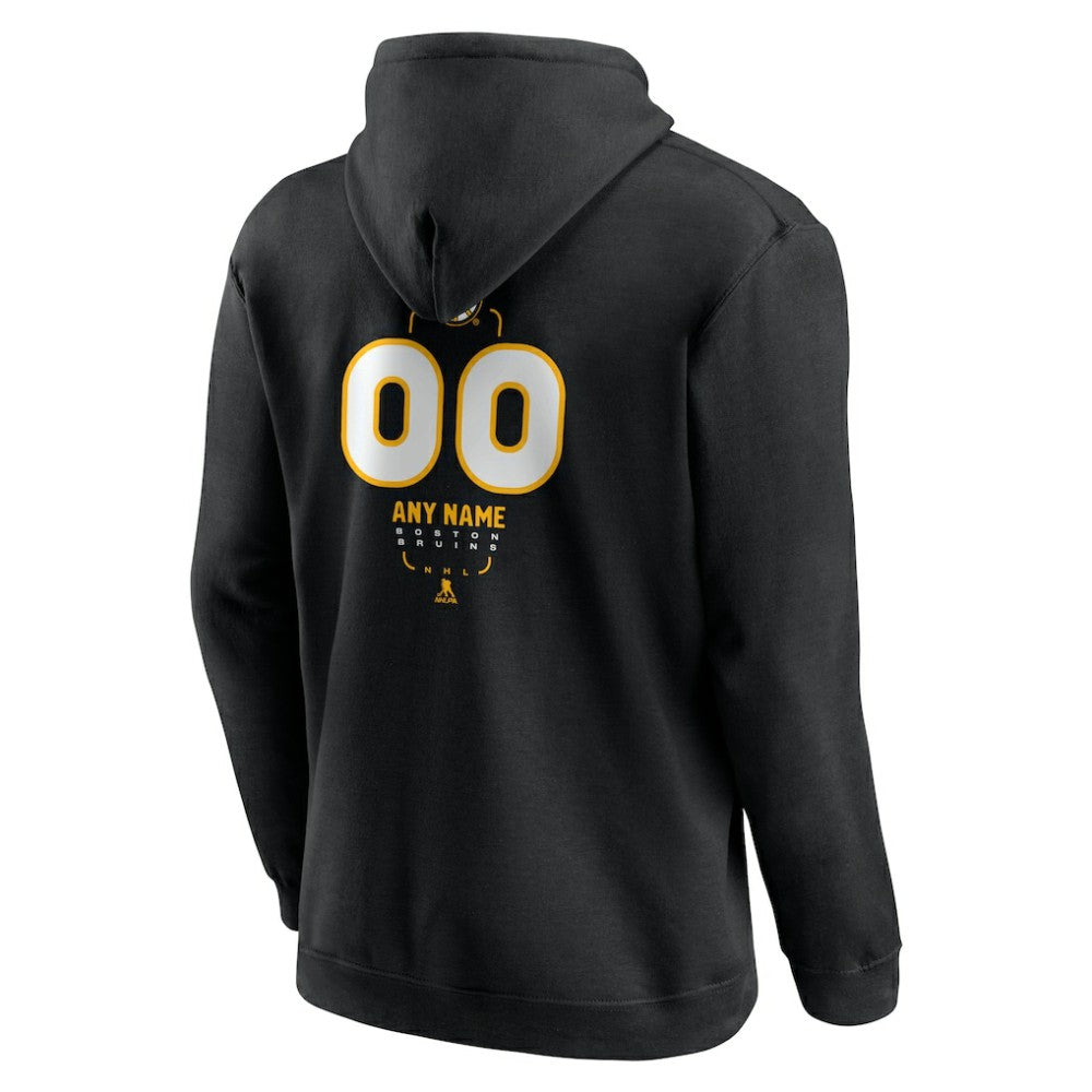 Boston Bruins Personalized Name & Number Midfielder Pullover Hoodie - Black | NHL near me