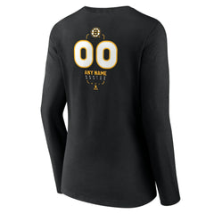 Boston Bruins Women's Personalized Name & Number Midfielder Long Sleeve V-Neck T-Shirt - Black | NHL online