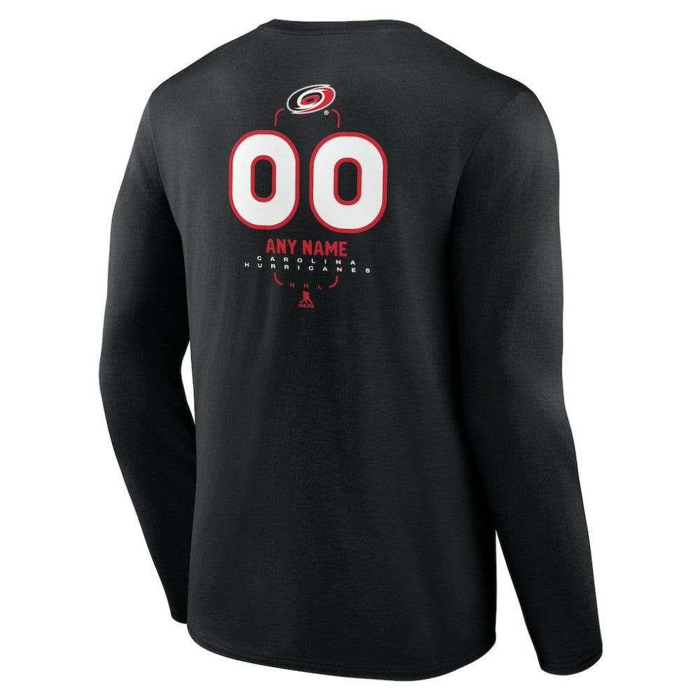 Carolina Hurricanes Personalized Name & Number Midfielder Long Sleeve T-Shirt - Black | NHL discount