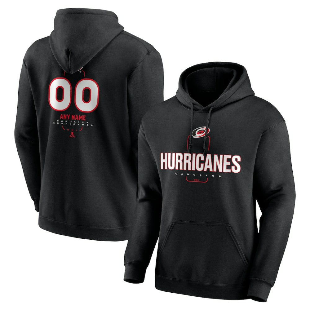 Carolina Hurricanes Personalized Name & Number Midfielder Pullover Hoodie - Black | NHL Lifestyle
