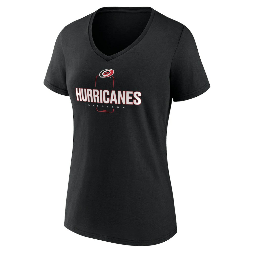 Carolina Hurricanes Women's Personalized Name & Number Midfielder V-Neck T-Shirt - Black | NHL online