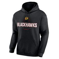 Chicago Blackhawks Personalized Name & Number Midfielder Pullover Hoodie - Black | NHL online