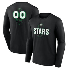 Dallas Stars Personalized Name & Number Midfielder Long Sleeve T-Shirt - Black | NHL online