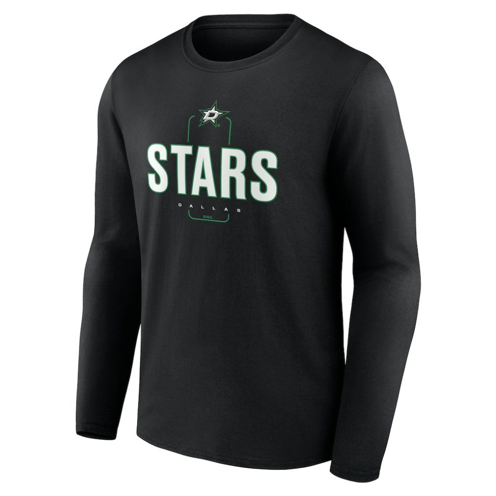 Dallas Stars Personalized Name & Number Midfielder Long Sleeve T-Shirt - Black | NHL online
