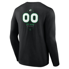 Dallas Stars Personalized Name & Number Midfielder Long Sleeve T-Shirt - Black | NHL online